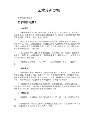 艺术培训方案