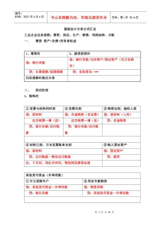 基础会计分录公式汇总