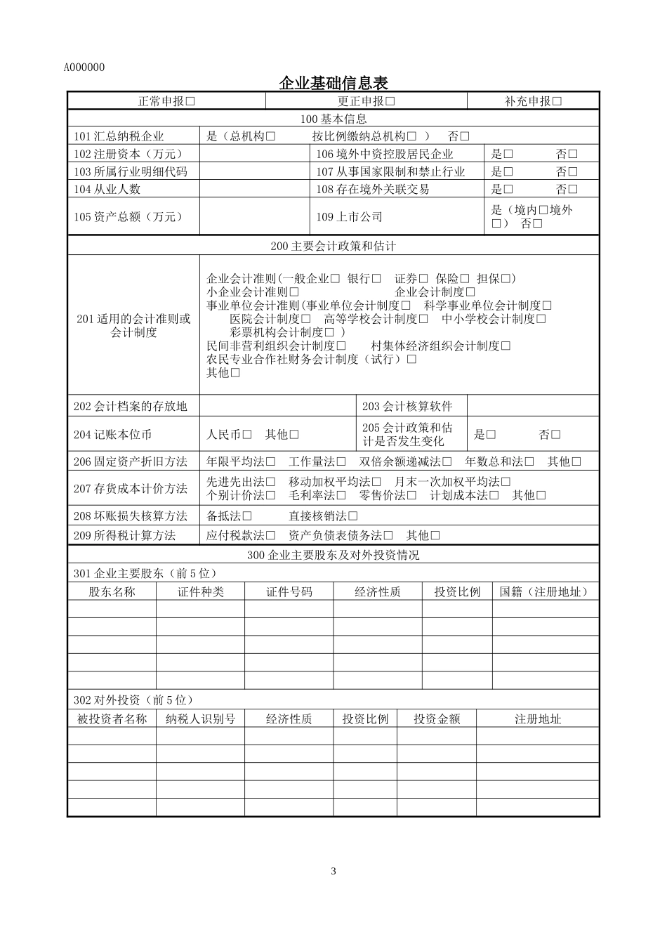 纳税申报表A类_第3页