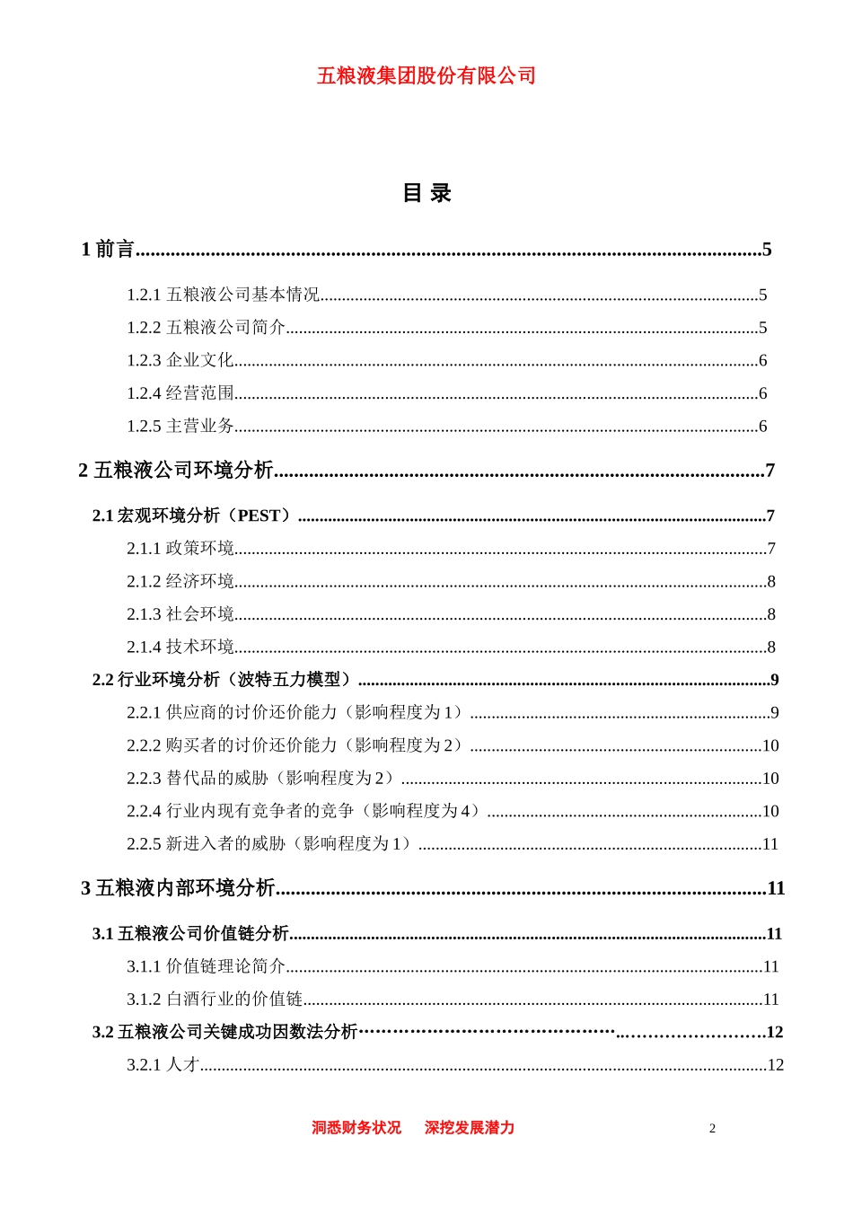 五粮液集团有限公司财务综合分析报告书_第2页