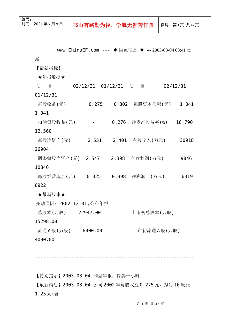 田同股份财务分析报告(doc 24)_第1页
