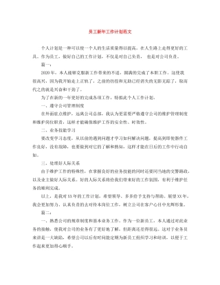 员工新年工作计划范文 