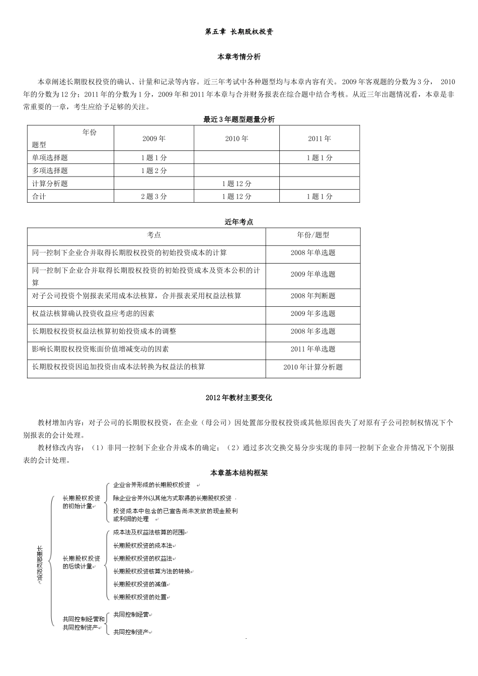中级会计长期股权投资_第1页