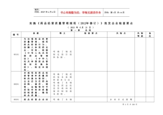 XXXX版GSP内审及风险评估表