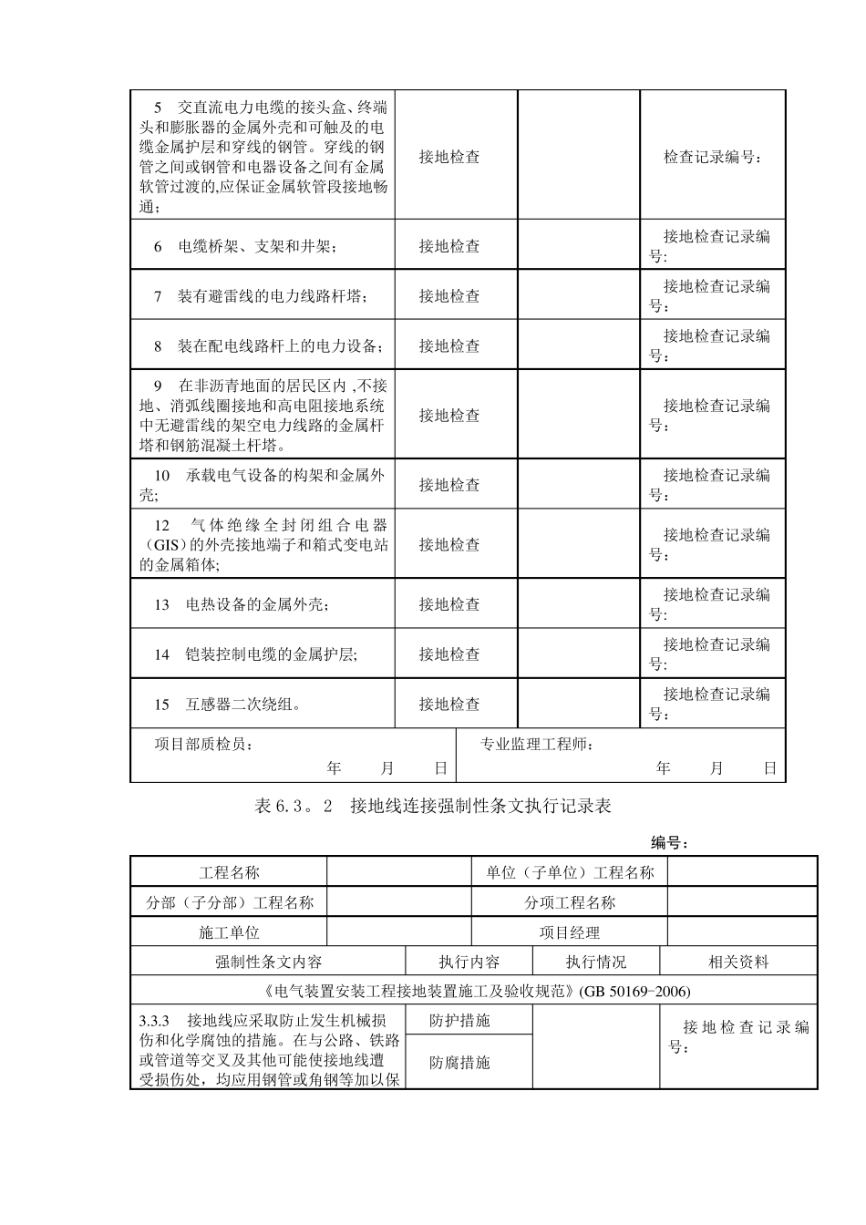 电气施工强条执行检查记录_第2页