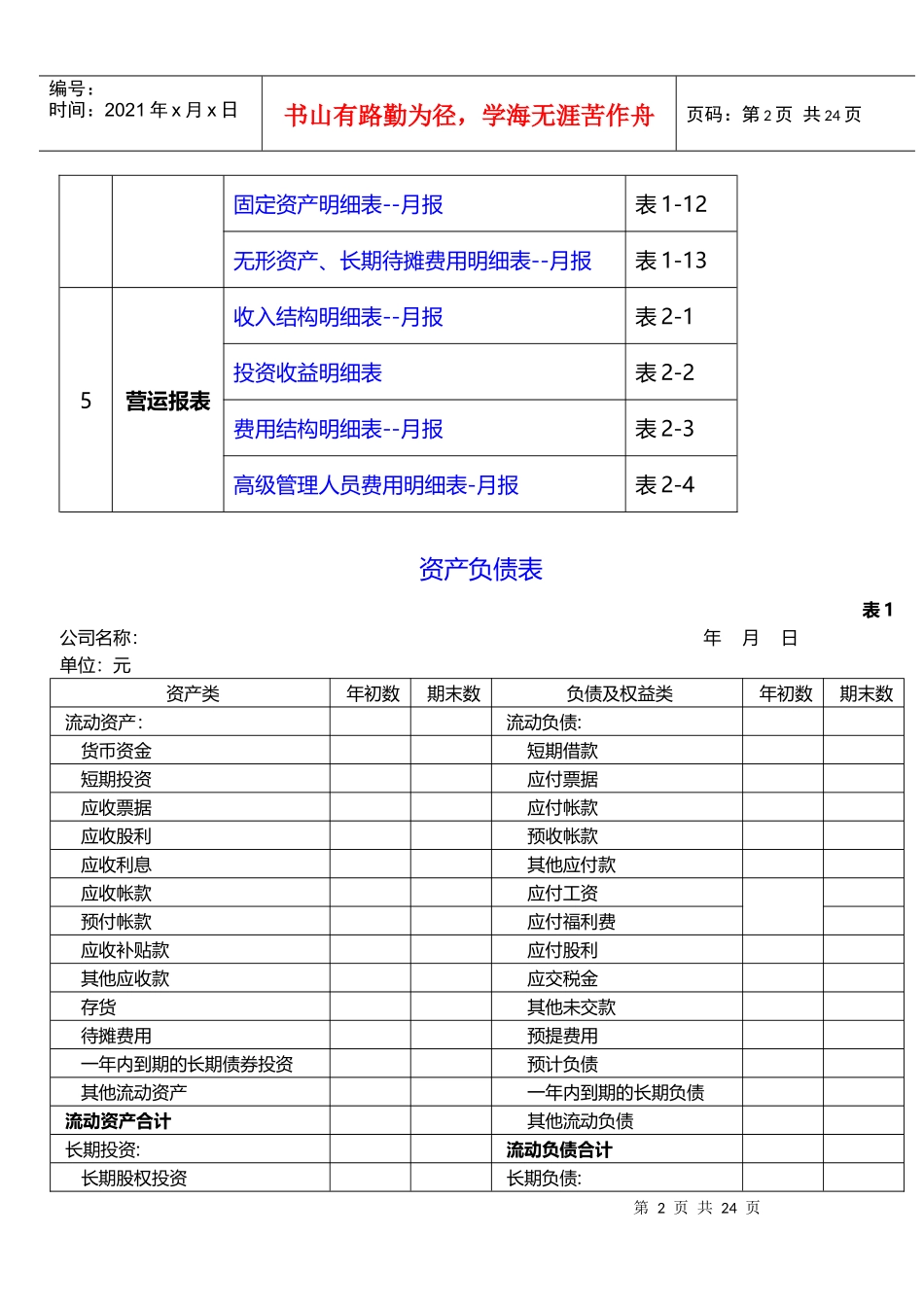 财务报表模板(全套)_第2页