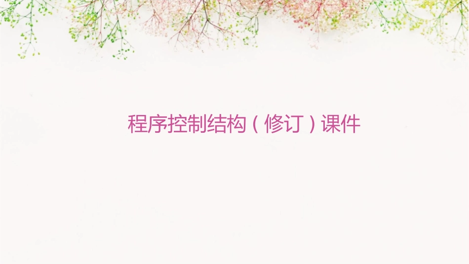 程序控制结构(修订)课件_第1页