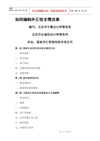 如何编制外汇收支情况