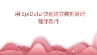 用EpiData快速建立数据管理程序课件