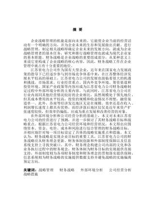 某电力公司财务战略报告书