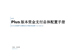 Plus版本资金支付配置手册