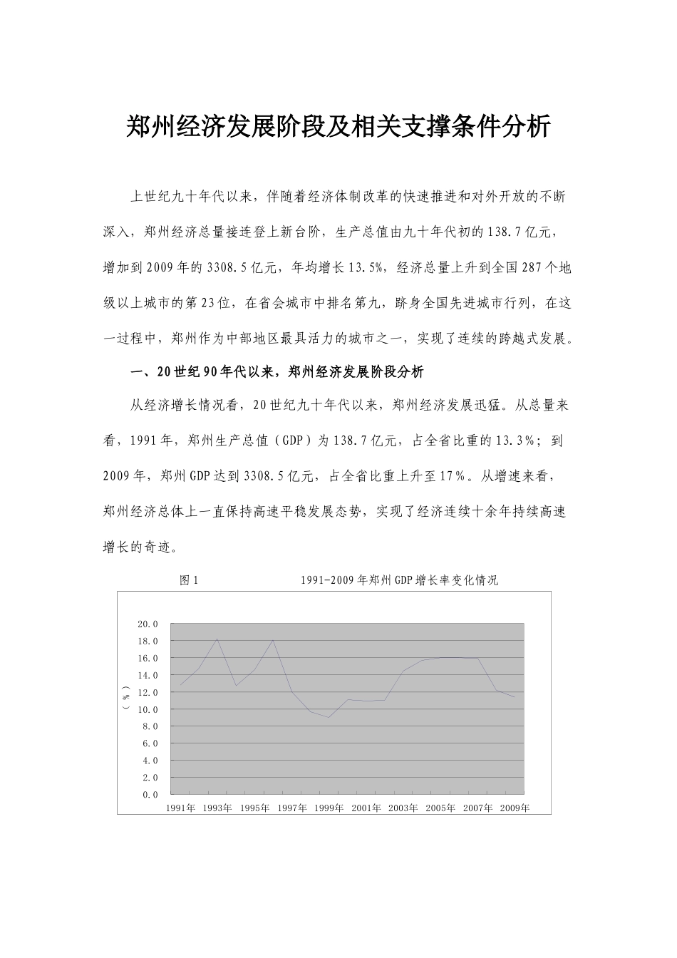 郑州经济增长相关支撑条件分析(722)_第1页