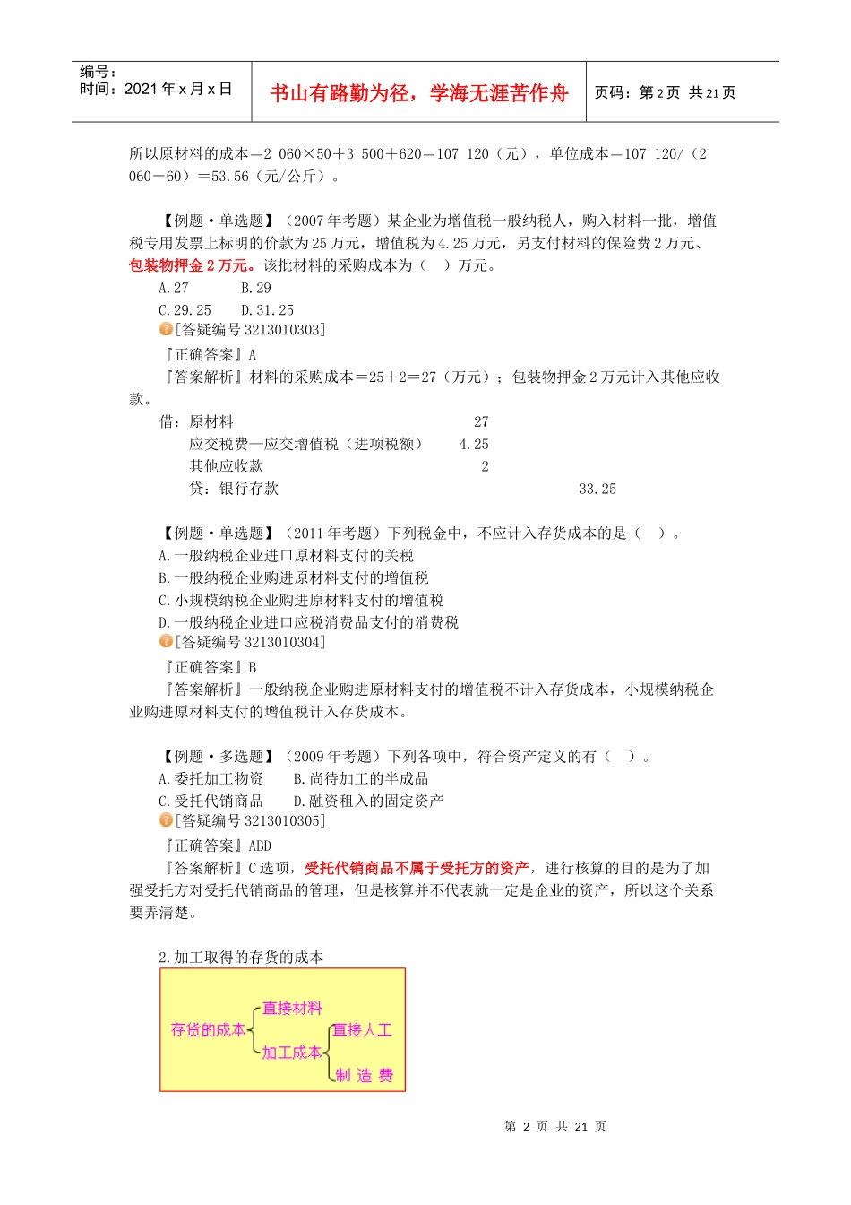 初级会计实务之存货考点_第2页