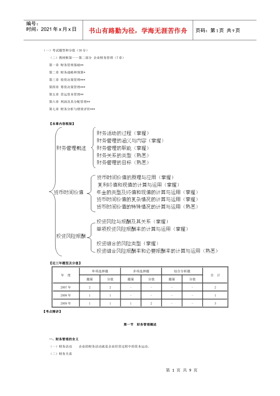 财务管理培训(第一章)_第1页