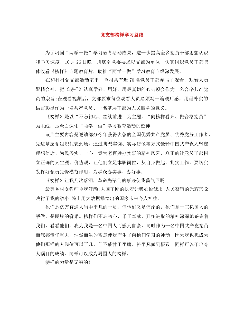 党支部榜样学习总结 _第1页