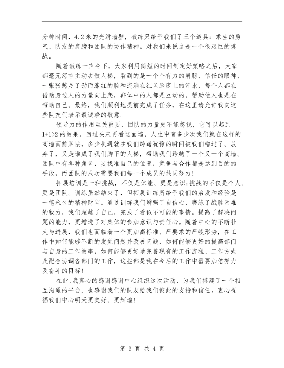 拓展训练心得体会总结范文_第3页