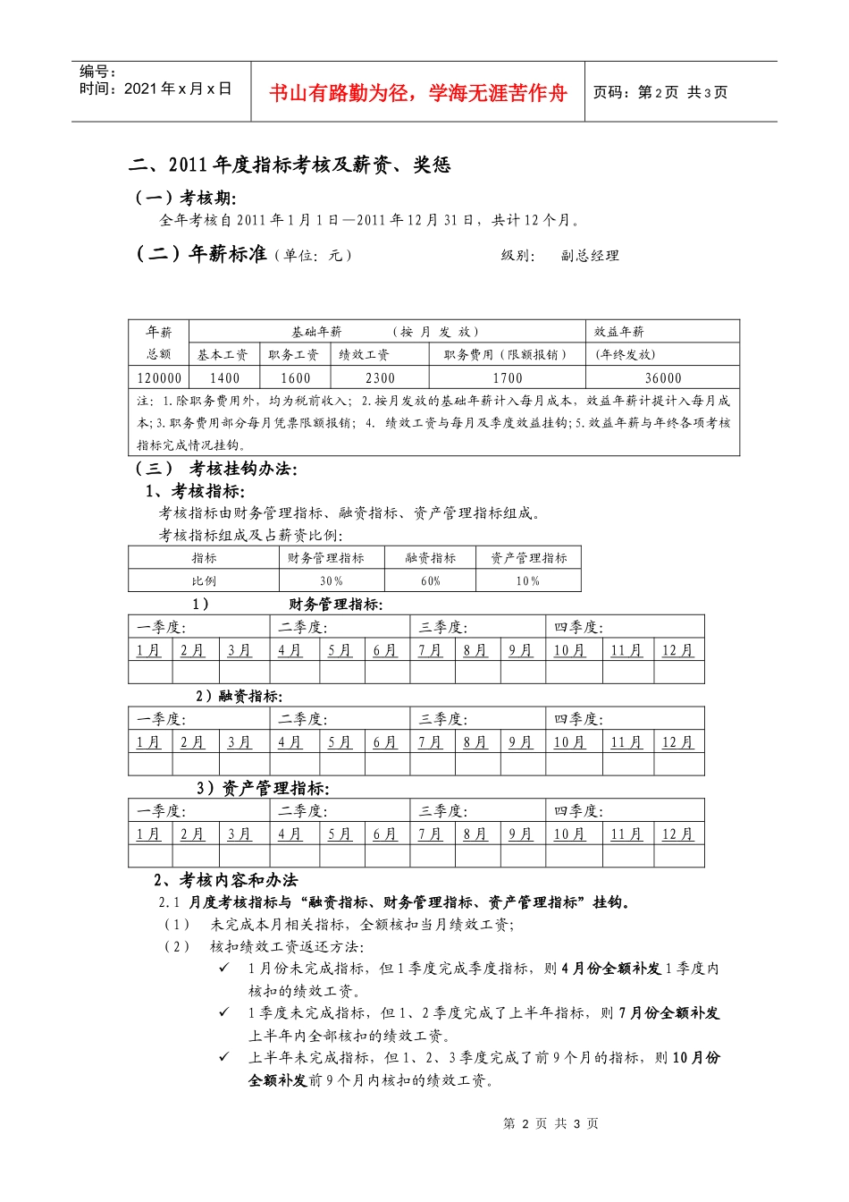 财务副总经理岗位责任书_第2页