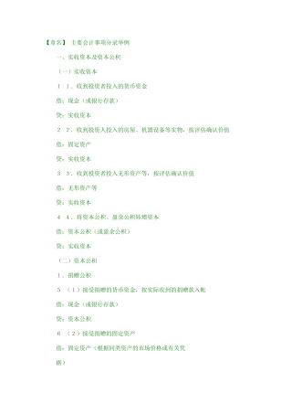 主要会计事项分录举例