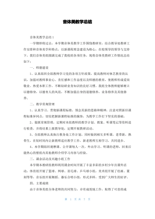 音体美教学总结