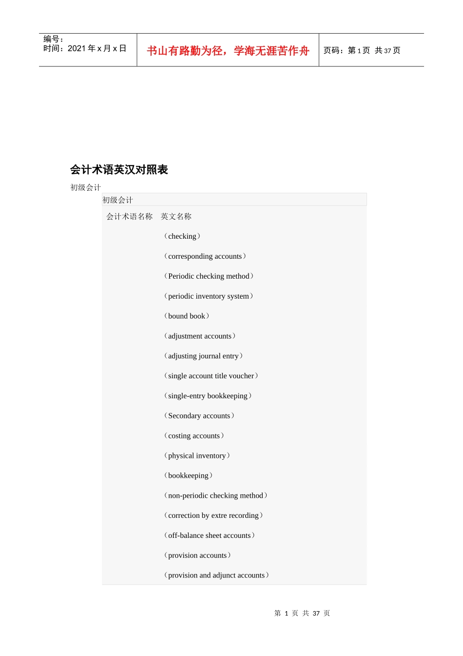 会计术语综合论述(英文版)_第1页