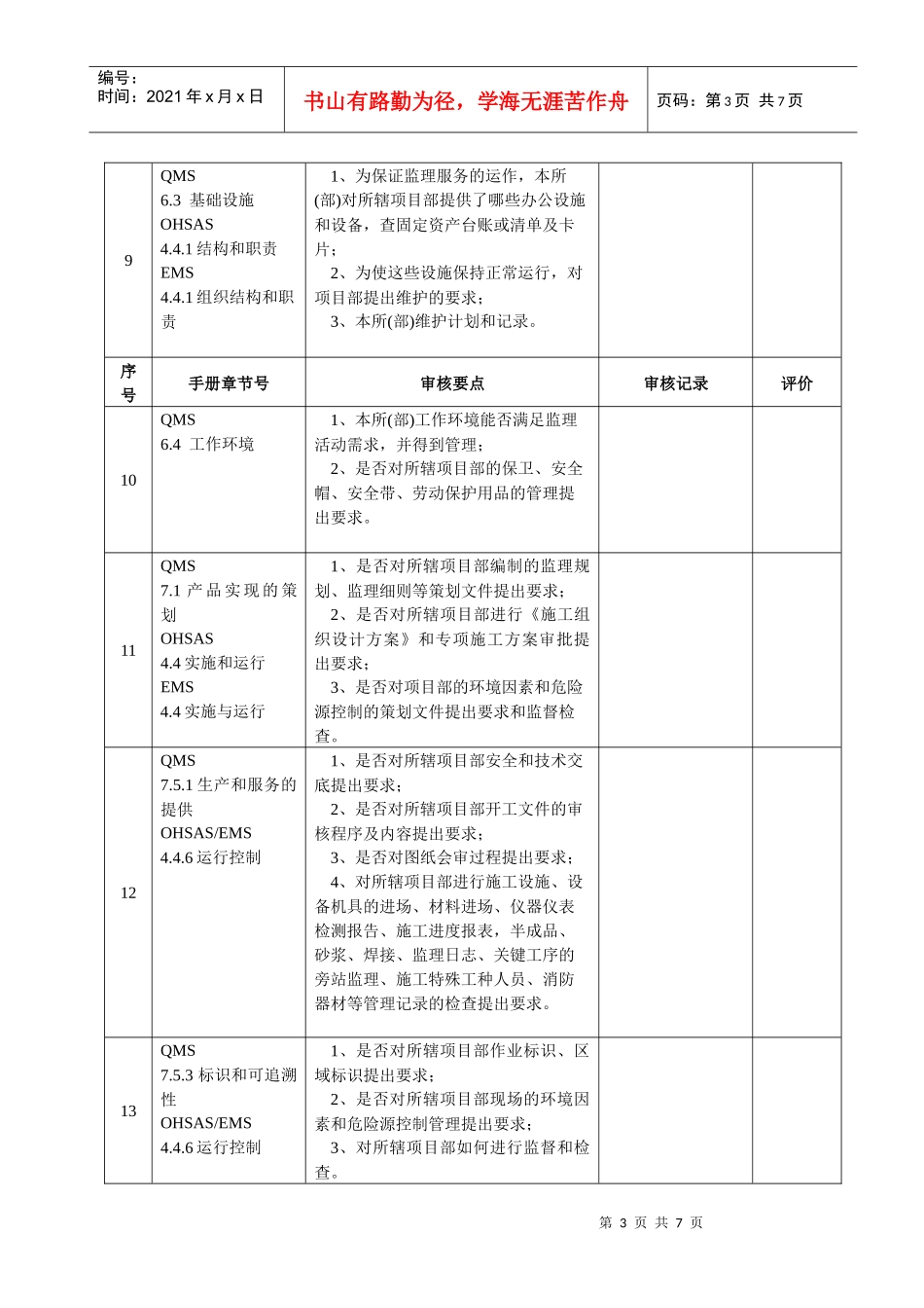 内审检查表》-监理所(部)_第3页