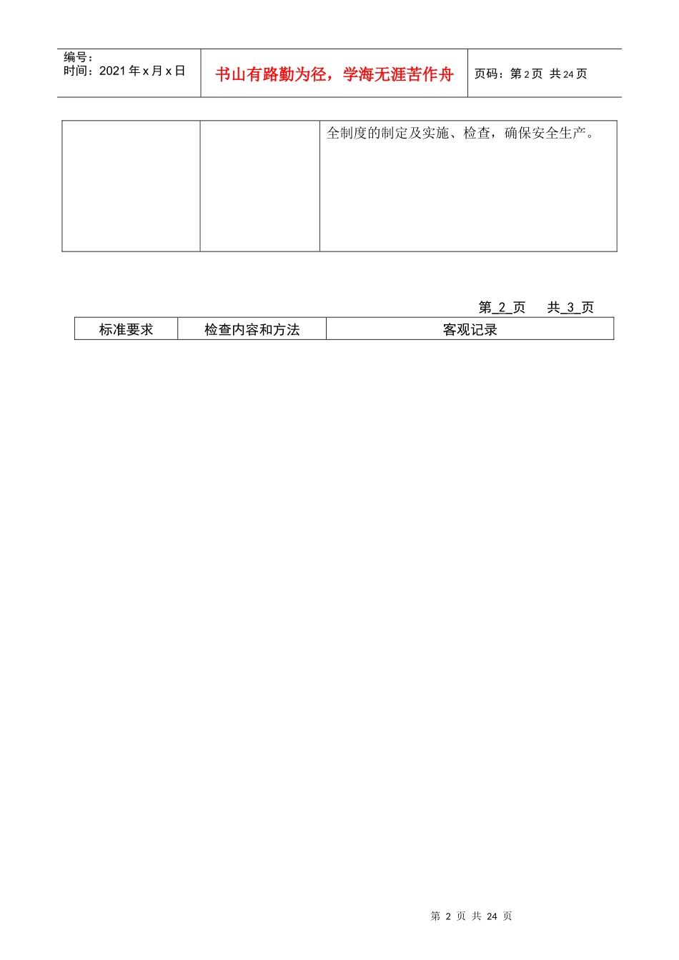 各部门内审检查表_第2页