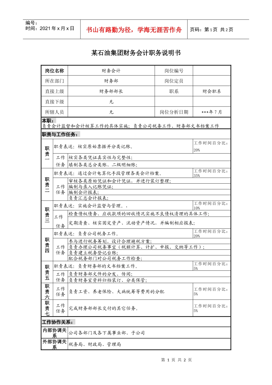 财务会计职务说明书._第1页