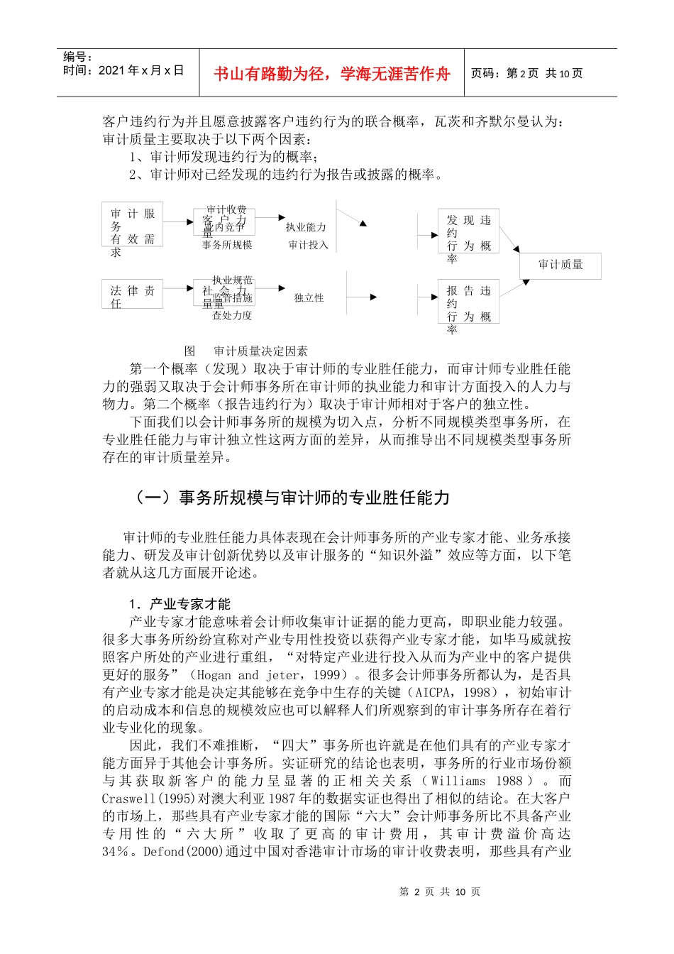 会计师事务所规模化与审计质量关系研1_第2页