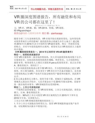 VR圈深度投资报告一
