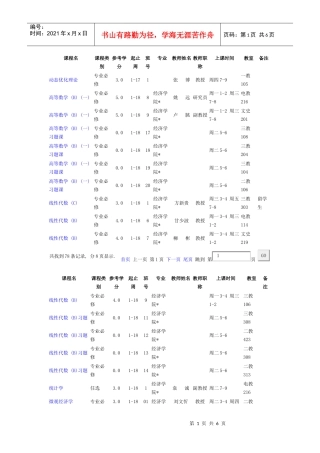 北京大学经济学院10秋课程表