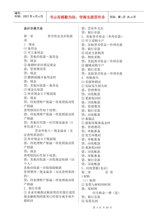 会计从业资格考试——分录大全