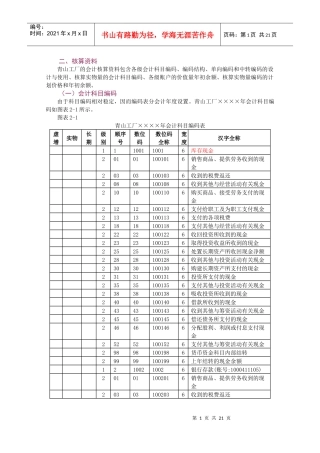 财务会计之核算资料