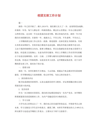 校团支部工作计划 