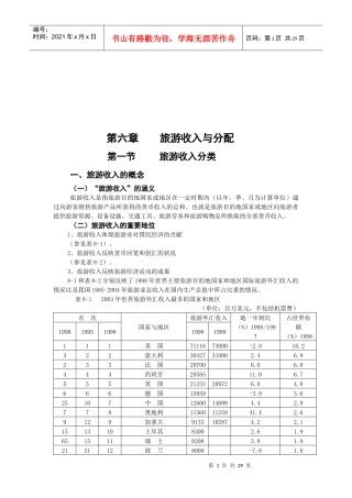 试谈旅游收入与分配