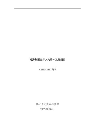 XX集团三年人力资本发展纲要