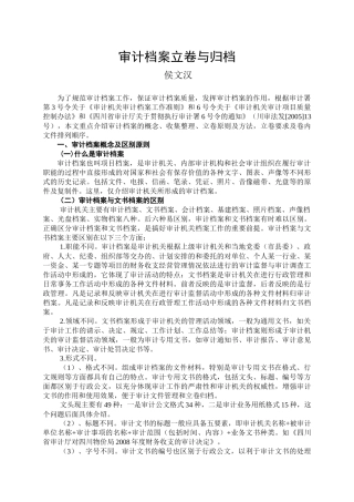 审计档案慨论