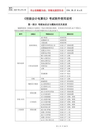 《初级会计电算化》考试软件使用说明