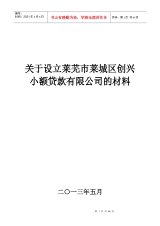 某公司小额贷款管理学与财务知识分析材料