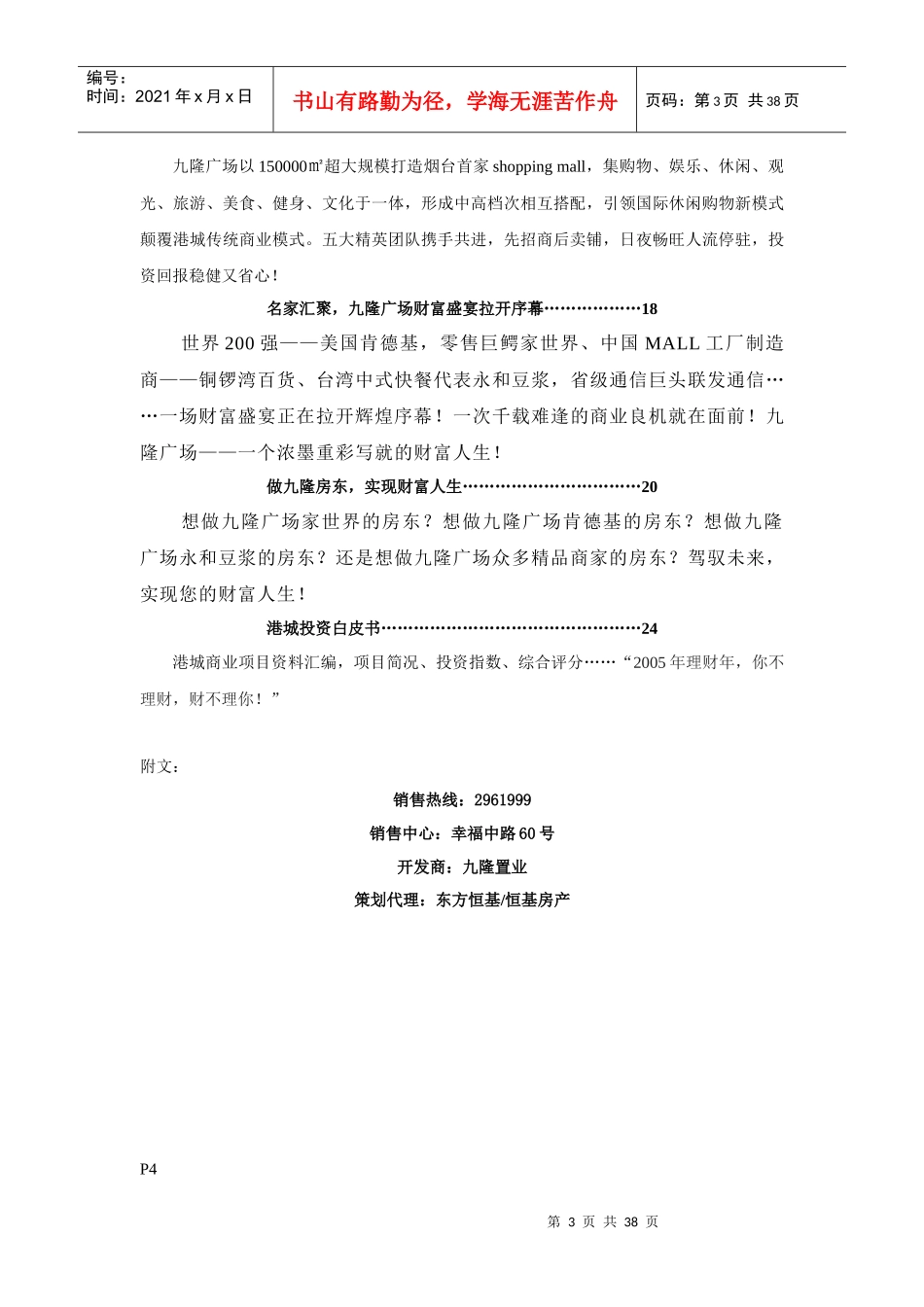 九隆广场二期TWINS广场精品投资指南_第3页