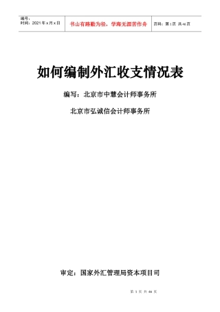 外汇收支情况表编制