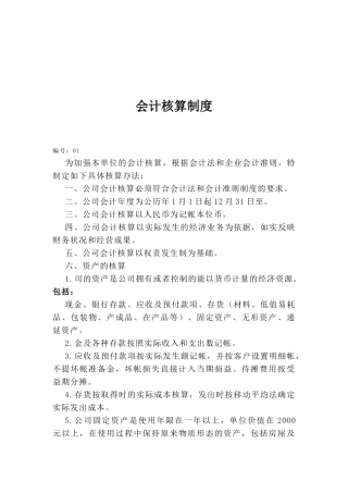 猪蹄宝典：财务制度模板