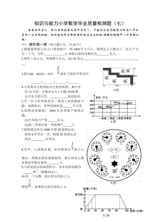 知识与能力小学数学毕业质量检测题(七)