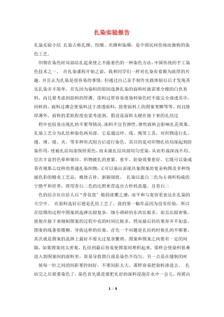 扎染试验报告