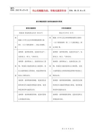 新旧增值税暂行条例实施细则对照表doc-新旧增值税暂行条
