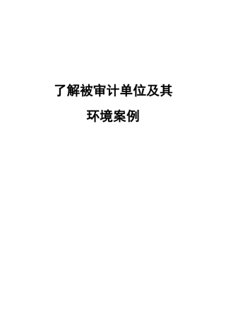 了解被审计单位及其环境案例某地产集团