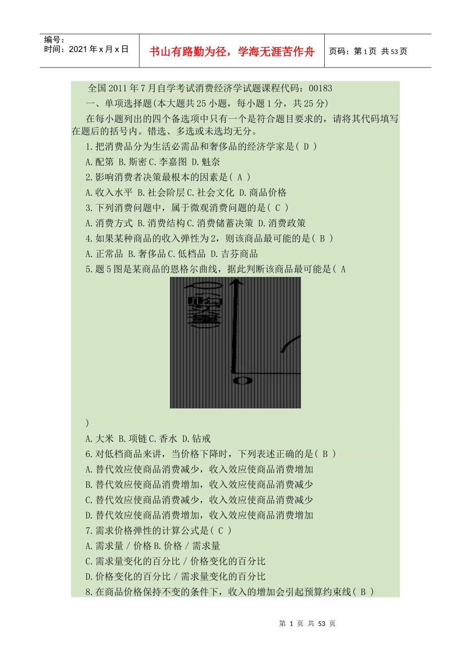 自考消费经济学必过秘籍_第1页