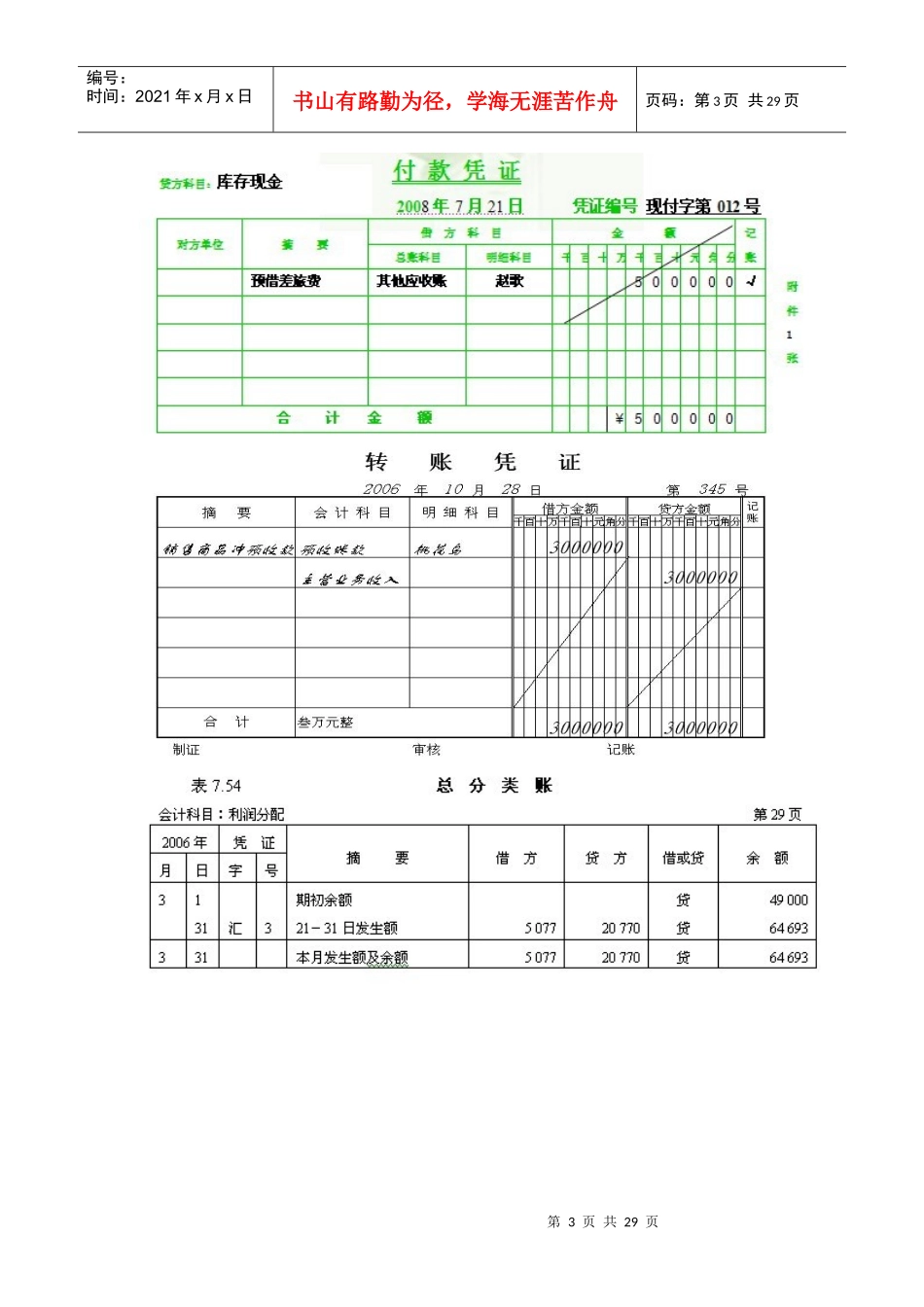 会计常用：登帐格式图_第3页