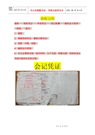 会计常用：登帐格式图