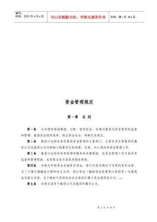 集团资金管理规定
