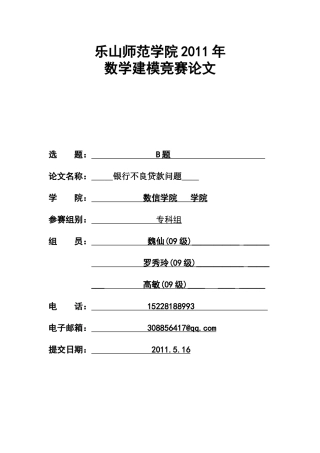 银行不良贷款问题